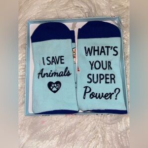 Blue Animal Rescue Crew Socks